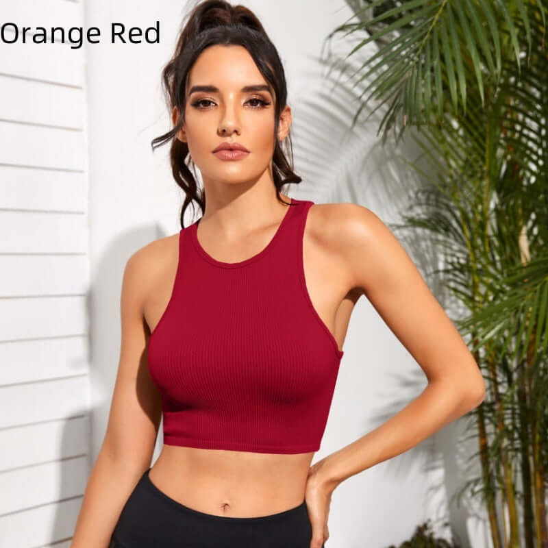 Black Sleeveless Sports Vest – Quick-Dry, Lightweight Fit worn by a model in a stylish urban setting.