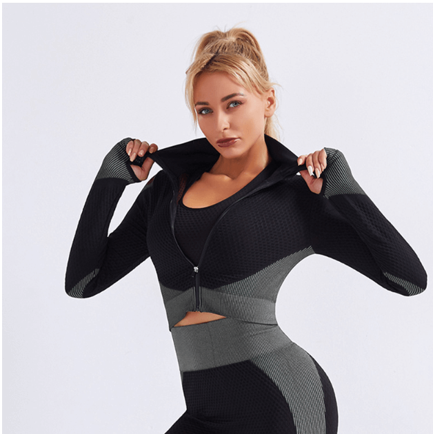 Shark Seamless Exercise Gym Wear Women's Long Sleeve Top, Shop Women’s Activewear Australia at Layna.com.au