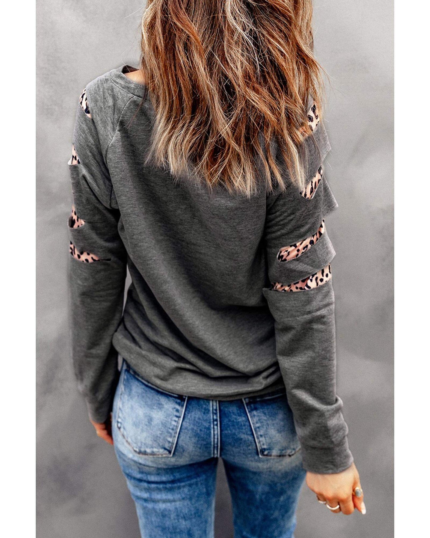 Women's casual Azura Exchange gray sweatshirt featuring unique insert detailing and relaxed fit, perfect for everyday adventures.