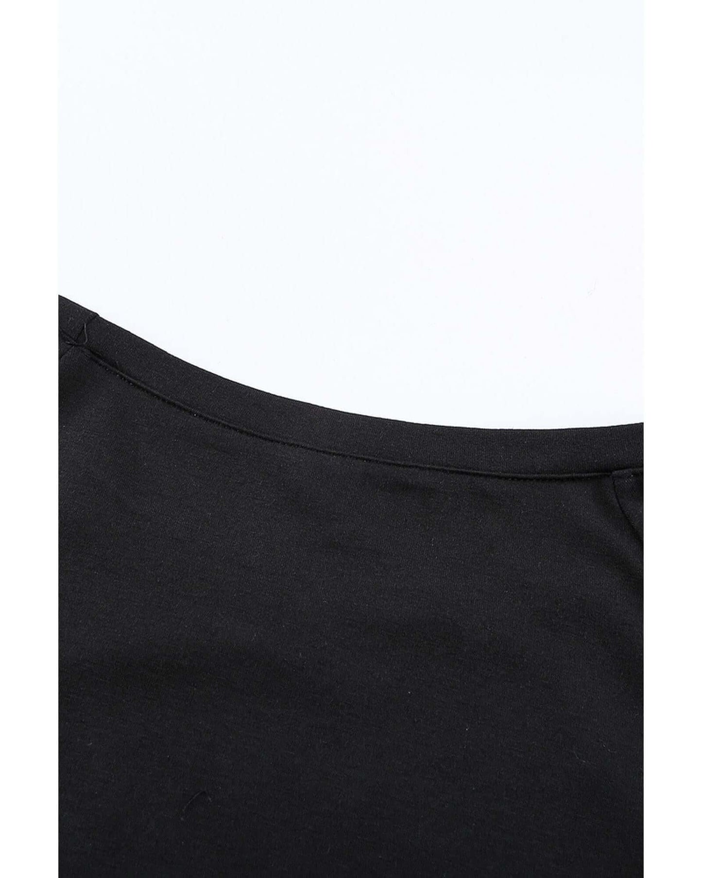 Close-up of the collar of the Azura Exchange Black Sweatshirt, showcasing premium activewear fabric.