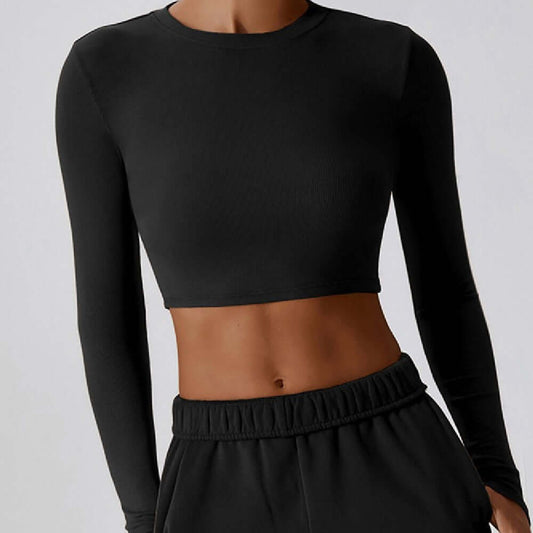 Slim-Fit Cropped Yoga Top – Breathable, Stretchy, Waist-Length Activewear, Shop Women’s Activewear Australia at Layna.com.au