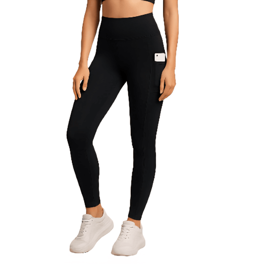 Seamless Yoga Pants for Women – High Waist Pocket Leggings featuring a side pocket and a slim fit, perfect for activewear.
