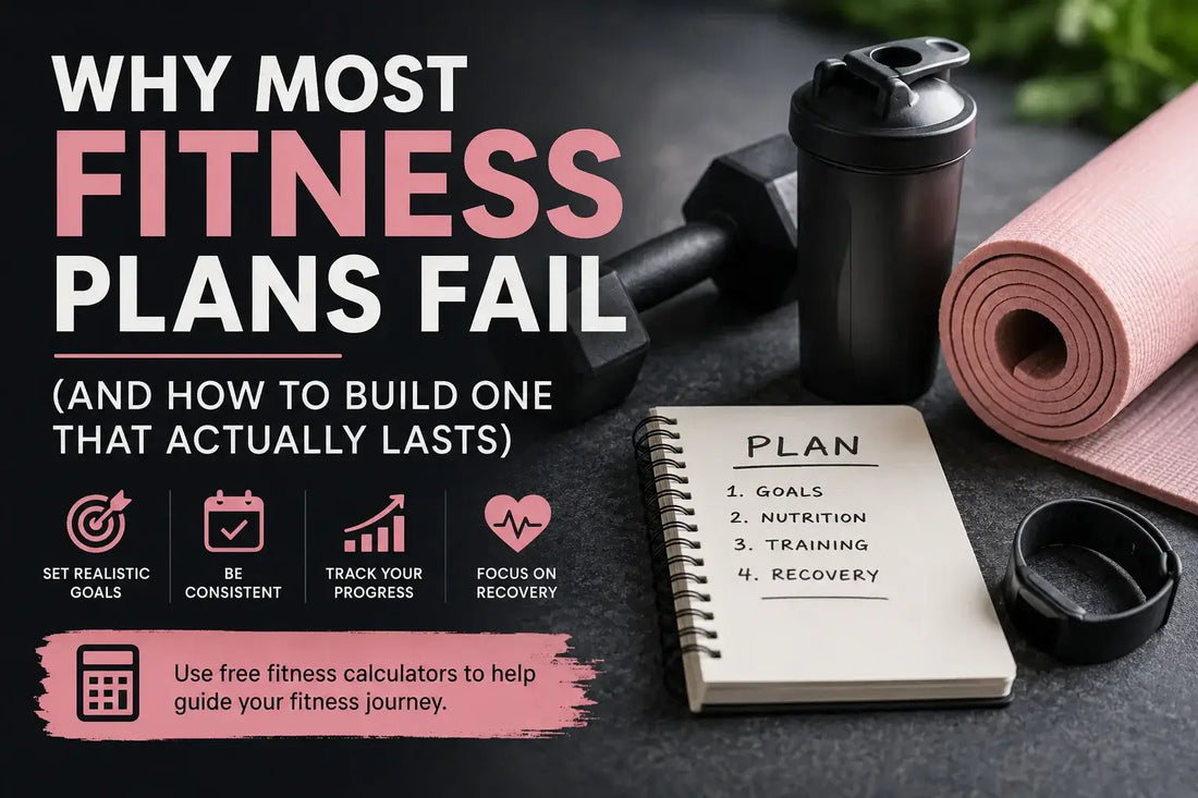 Why Most Fitness Plans Fail (And How to Build One That Actually Lasts) with fitness equipment and planning tools.