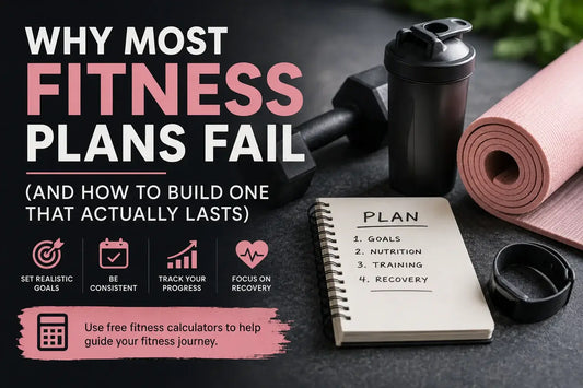 Why Most Fitness Plans Fail (And How to Build One That Actually Lasts) with fitness equipment and planning tools.
