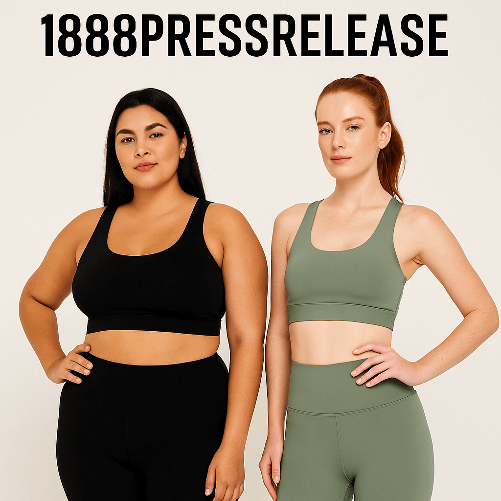 Layna Activewear in the News: Models showcasing high-waisted leggings and sports bras featured on 1888PressRelease.