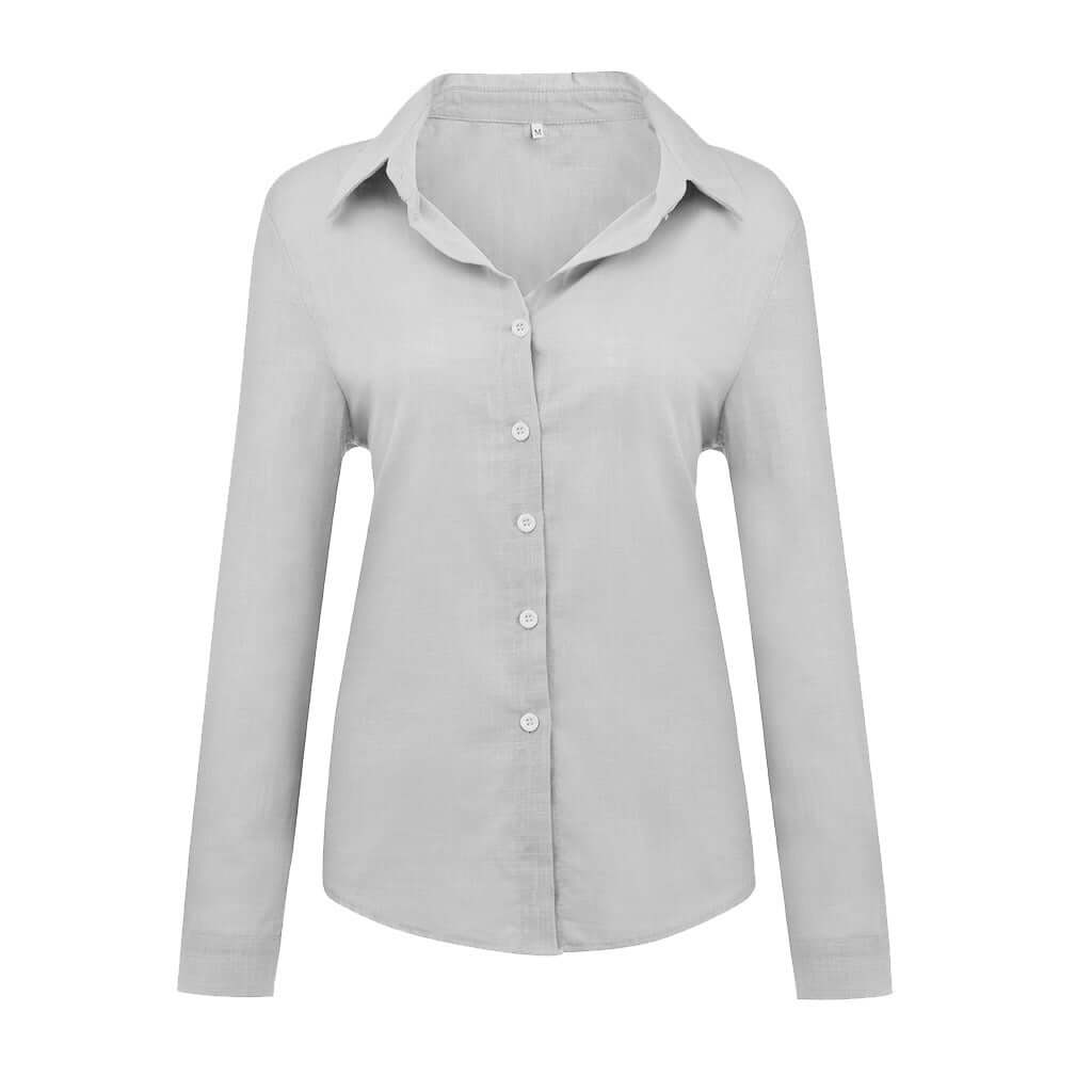 Lapel Button Cardigan Top – Relaxed Fit Blouse | Layna