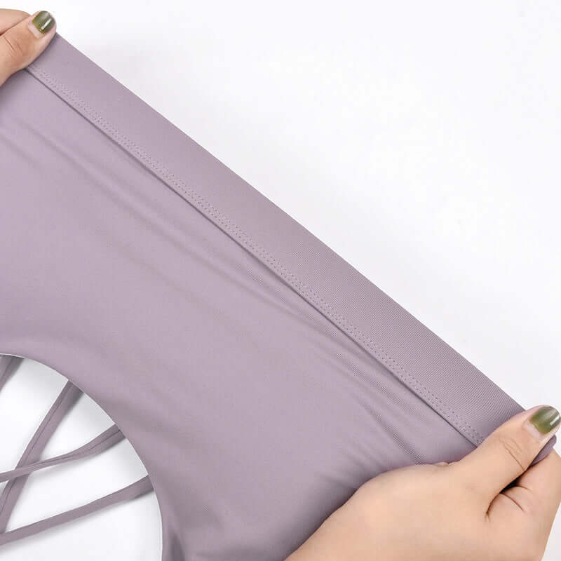 Black High Impact Sports Bra – Shockproof, Breathable Support top view showcasing premium fabric stretch.