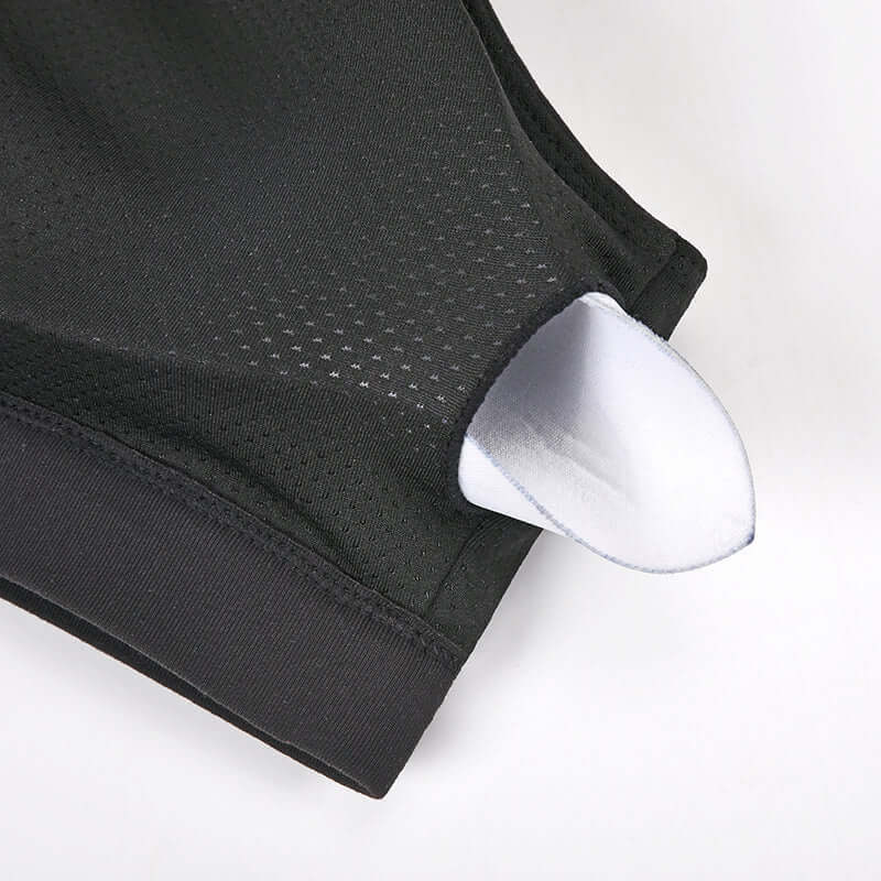 Black High Impact Sports Bra – Shockproof, Breathable Support showing breathable fabric and design details.