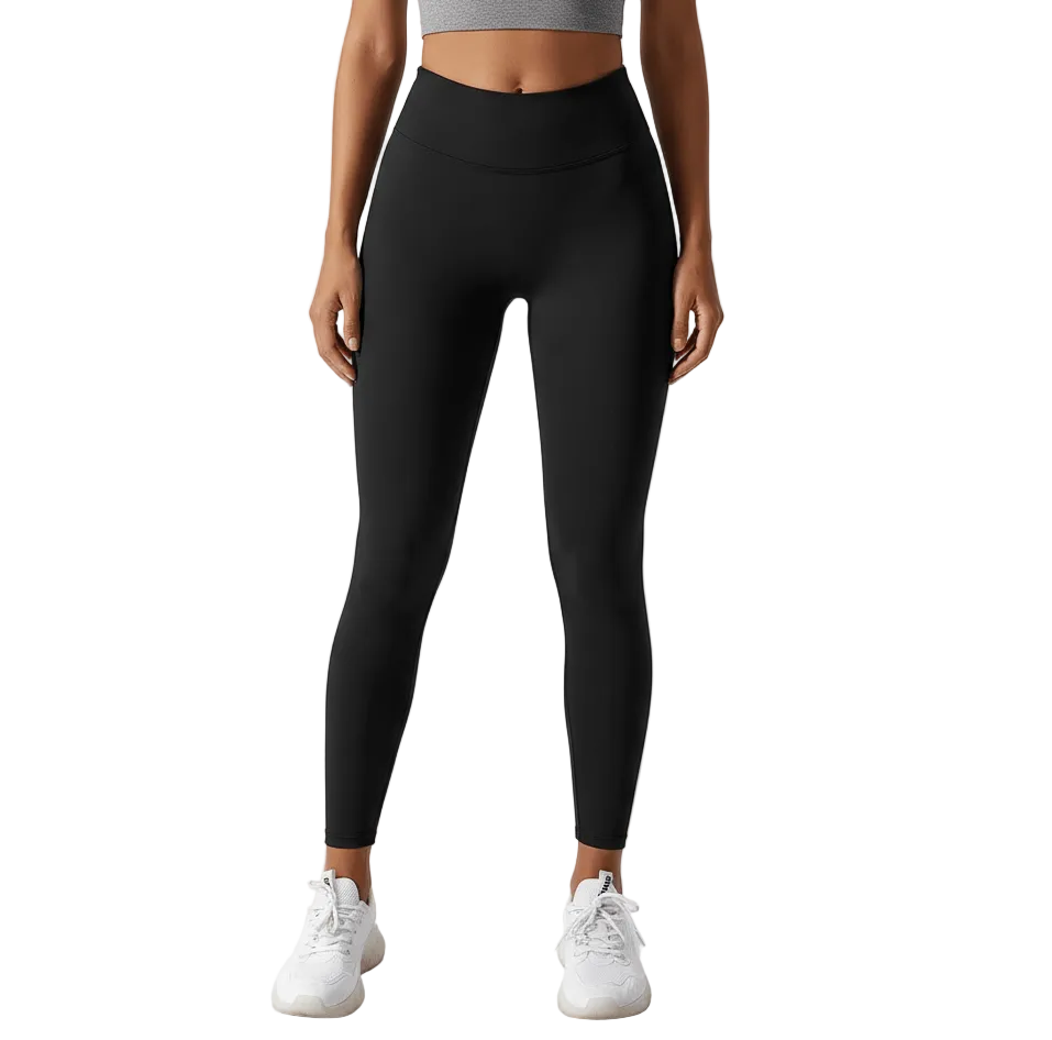 Black High-Waisted Peach Lift Leggings – Slim Fit, Quick-Dry, Sculpting from Layna Activewear Australia.