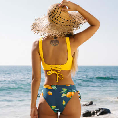 Summer Bikini Front Cross Lace Up Two Piece | Layna.com.auClothing,New arrivals,Swimwear,Women