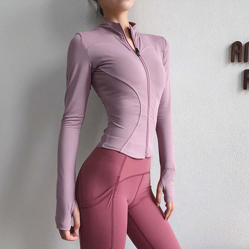 Long-sleeved Tight Jacket Workout Clothes Top Zipper Yoga Clothes, Shop Women’s Activewear Australia at Layna.com.au