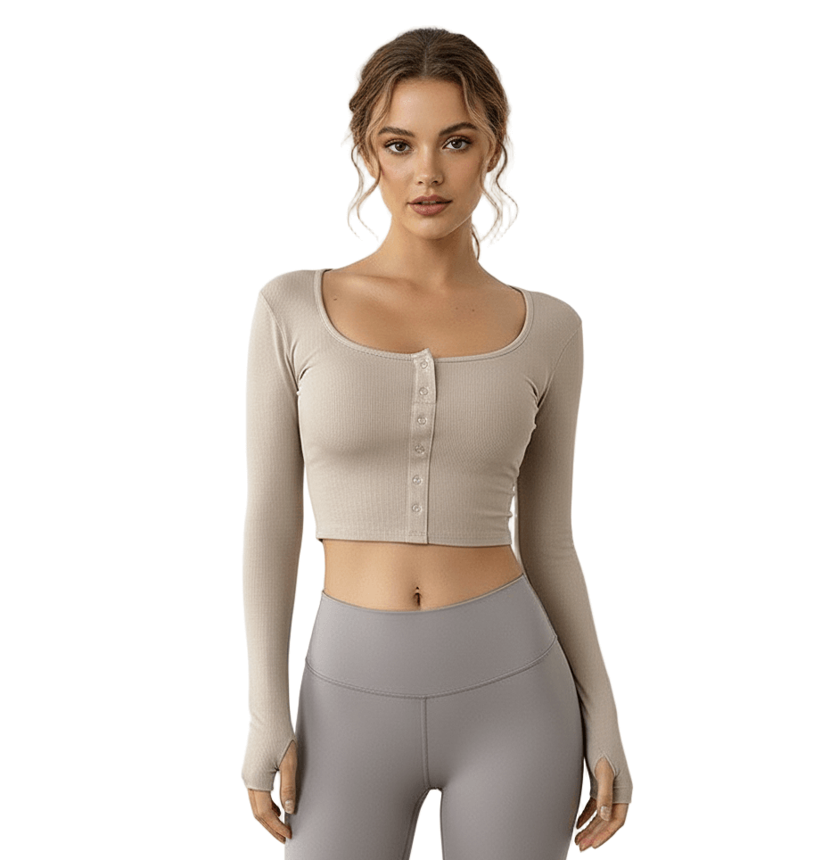 Quick-Dry Running T-Shirt – Lightweight & Breathable Fit model wearing Layna women's activewear with leggings.