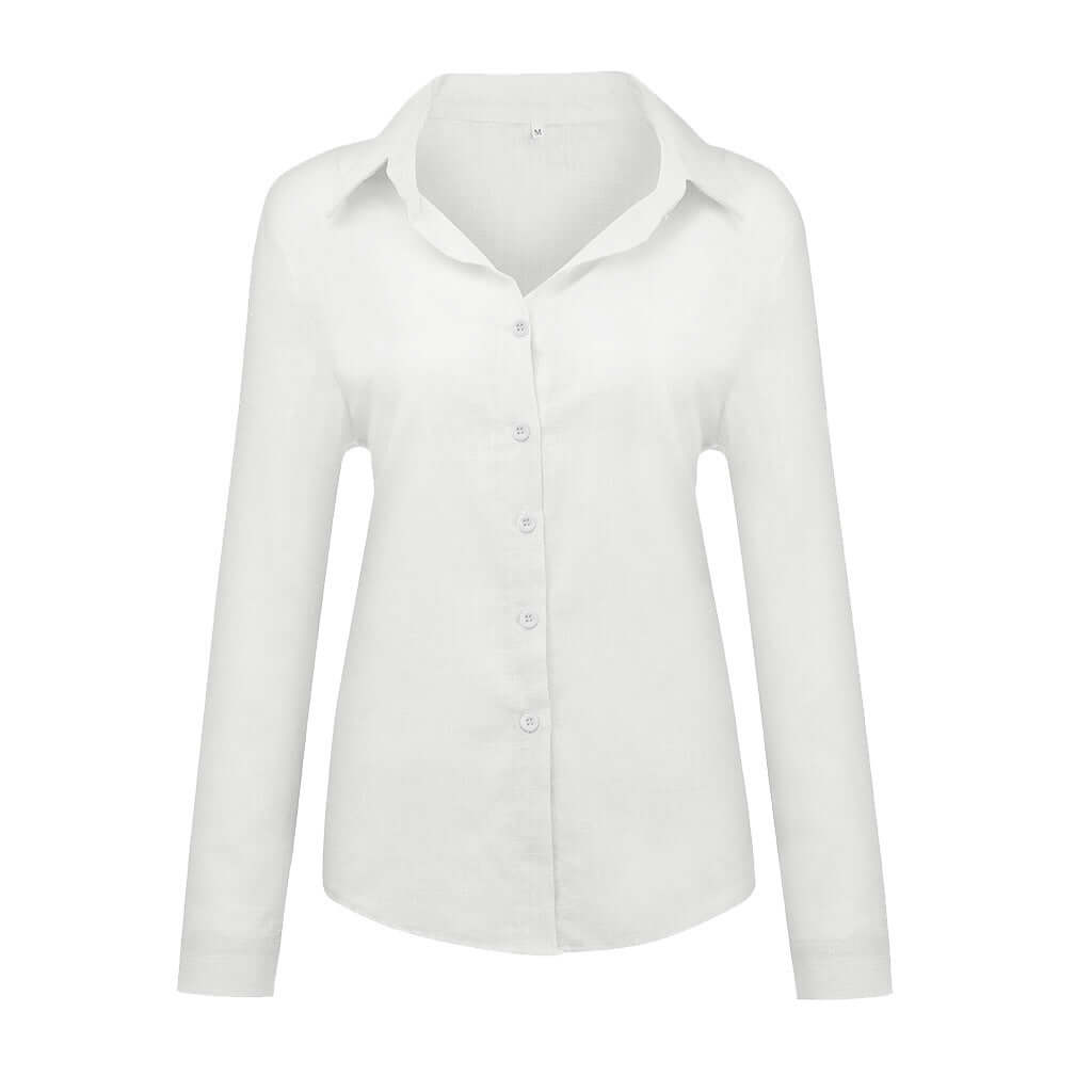 Lapel Button Cardigan Top – Relaxed Fit Blouse | Layna