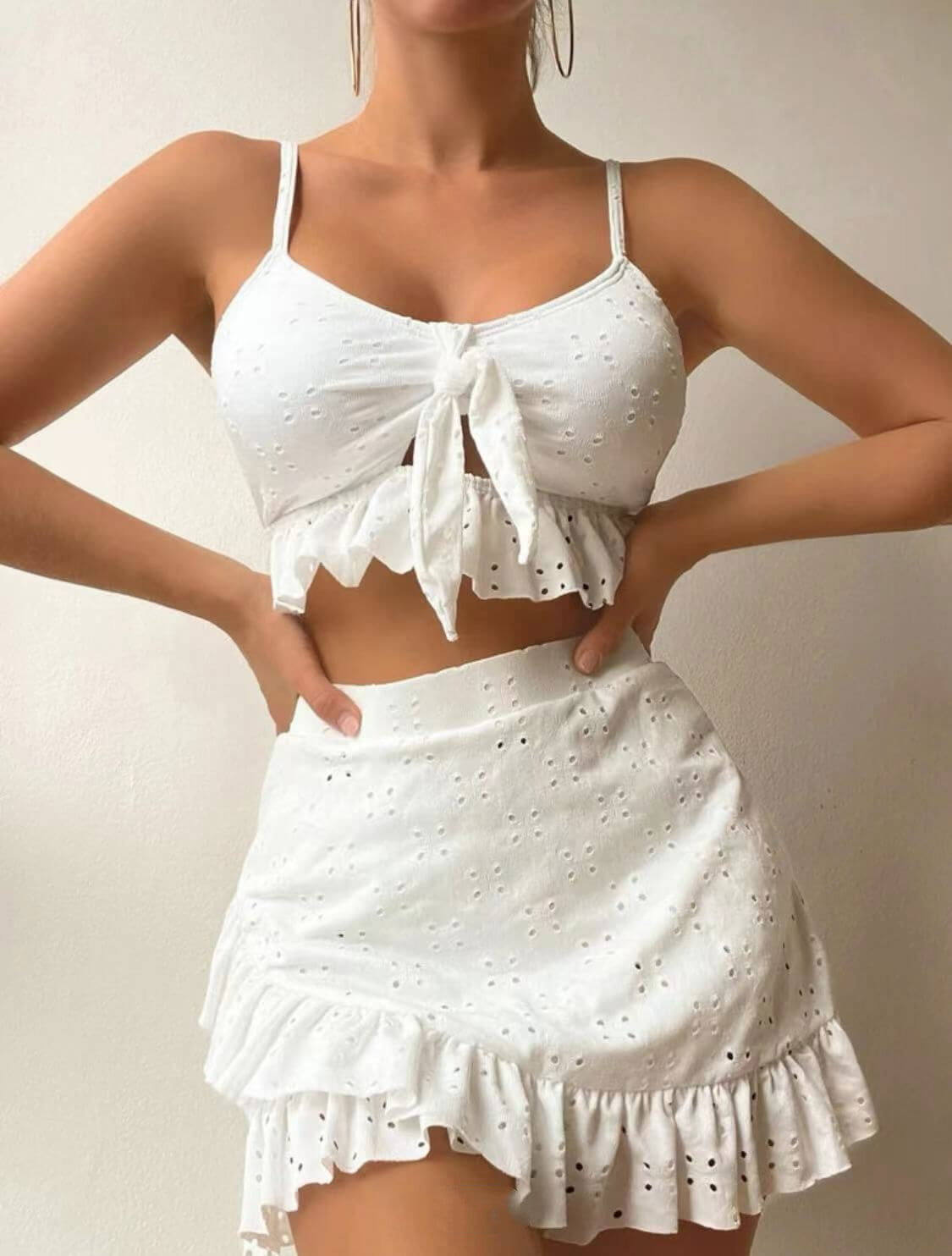 3pcs Beach Bikini With Hip-hugging Skirt | New arrivals,Skirt,Swimwear,Women