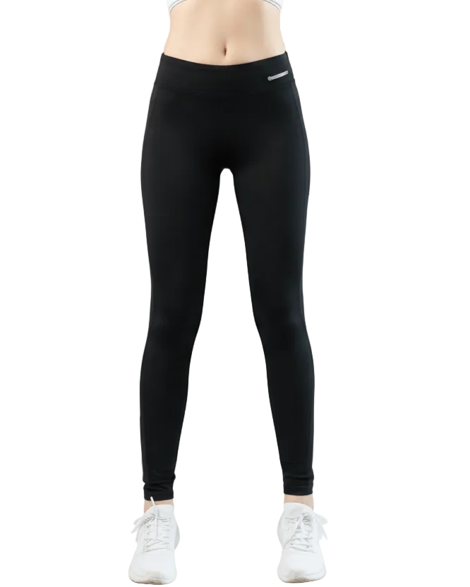 Sports Gym Running Leggings - Nylon-Spandex showcasing a high-waisted fit for optimal comfort and support in Layna Activewear Australia.