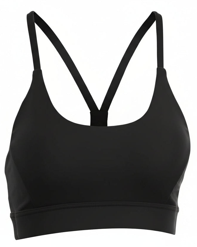 Black Mesh Back Push-Up Sports Bra – Racerback, Padded Fit in vibrant red color showcasing stylish design.