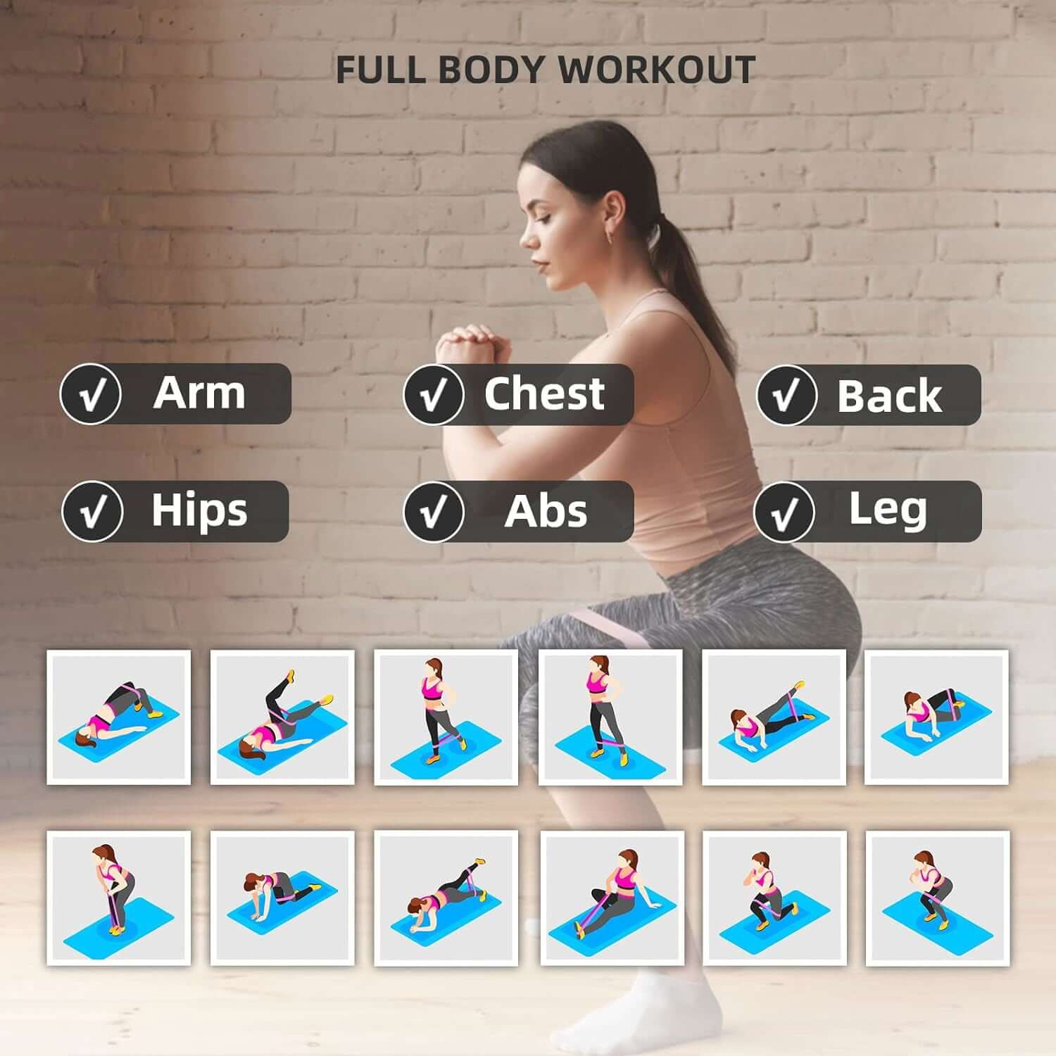 5 Pcs Resistance Bands Set for Effective WorkoutsActive,Gym,Layna,Sports,Top,Workout,Yoga