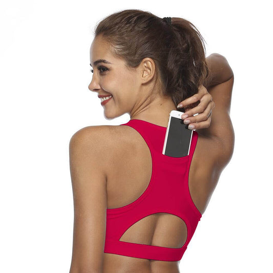 Black Acetate Sports Bra – Soft, Breathable Comfort on a model, showcasing its stylish design and convenience for activewear.