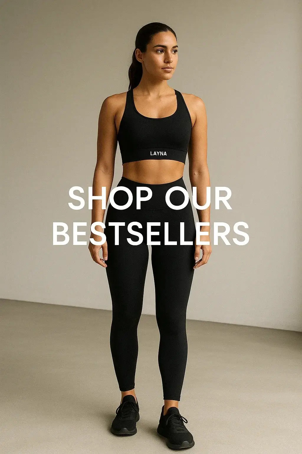 Best sellers slide confident women in black Layna Activewear 