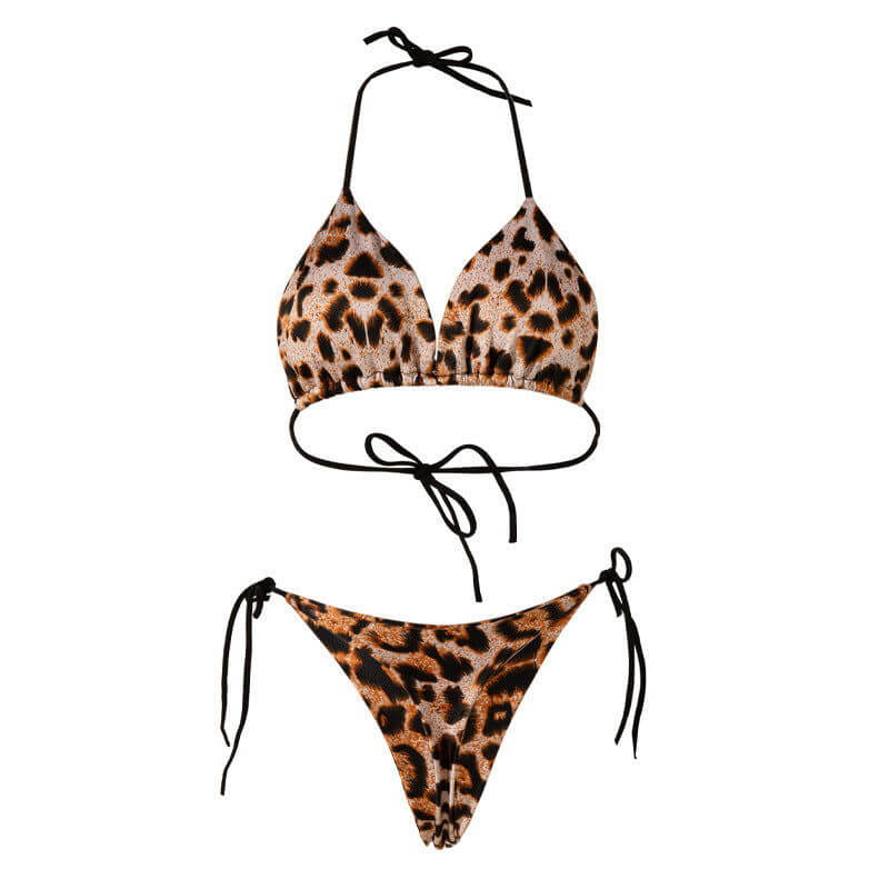 Solid Color Lace-Up Bikini Set with Chest Pads – Women's Swimwear | Clothing,New arrivals,Swimwear,Women