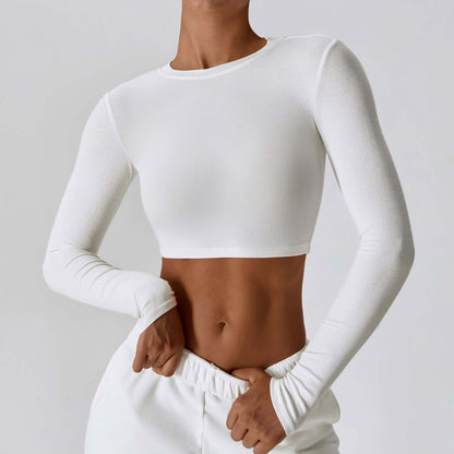 Slim-Fit Cropped Yoga Top – Breathable, Stretchy, Waist-Length Activewear, Shop Women’s Activewear Australia at Layna.com.au