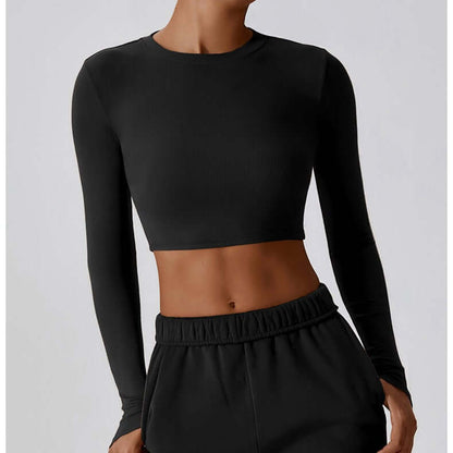 Slim-Fit Cropped Yoga Top – Breathable, Stretchy, Waist-Length Activewear, Shop Women’s Activewear Australia at Layna.com.au