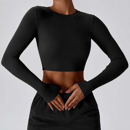 Slim-Fit Cropped Yoga Top – Breathable, Stretchy, Waist-Length Activewear, Shop Women’s Activewear Australia at Layna.com.au