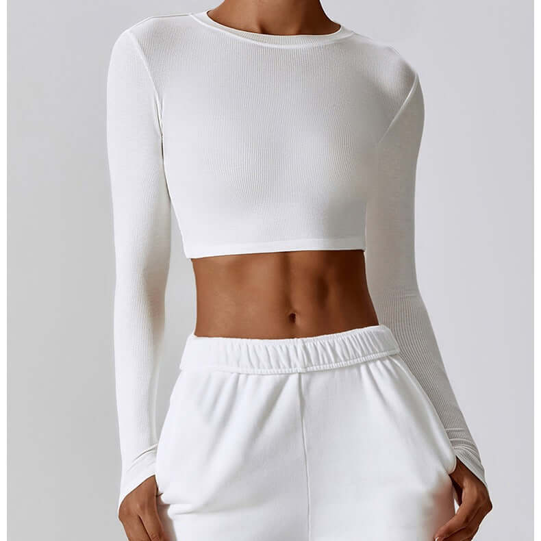 Slim-Fit Cropped Yoga Top – Breathable, Stretchy, Waist-Length Activewear, Shop Women’s Activewear Australia at Layna.com.au