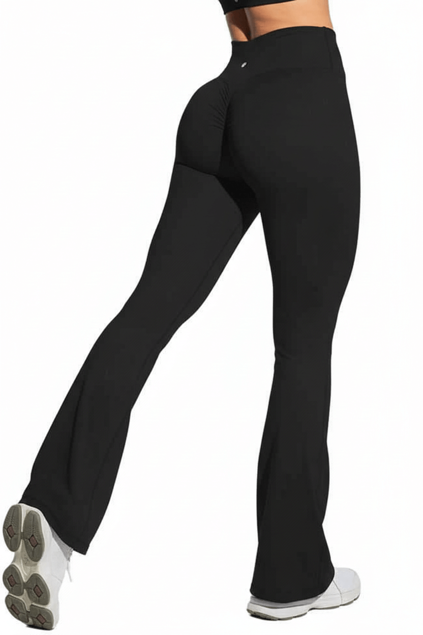 Black Compression Performance High-Waisted Leggings featuring a stylish fit and breathable fabric for active workouts.