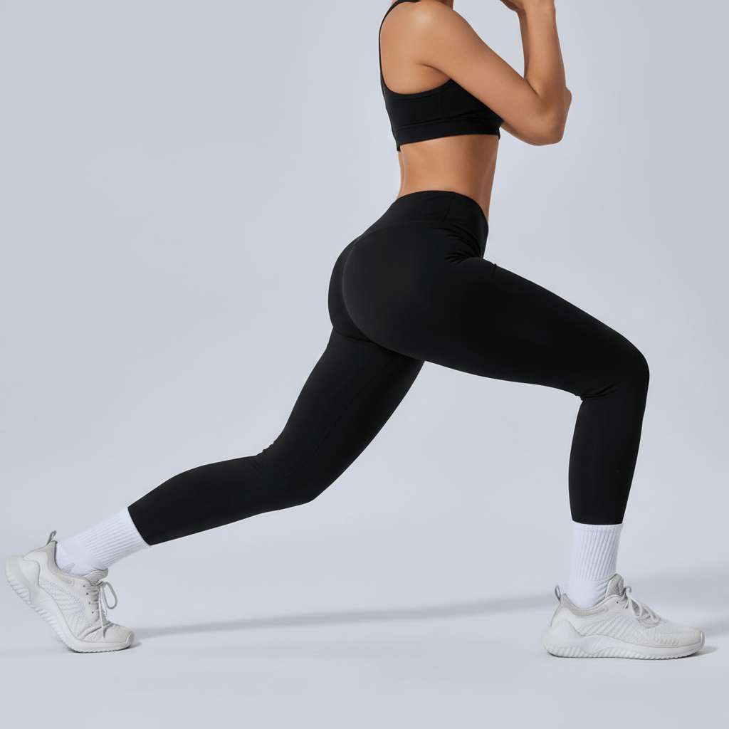 Black Nude Feel Fitness Pants – Second-Skin Fit in action during a workout, perfect for Layna Activewear Australia.