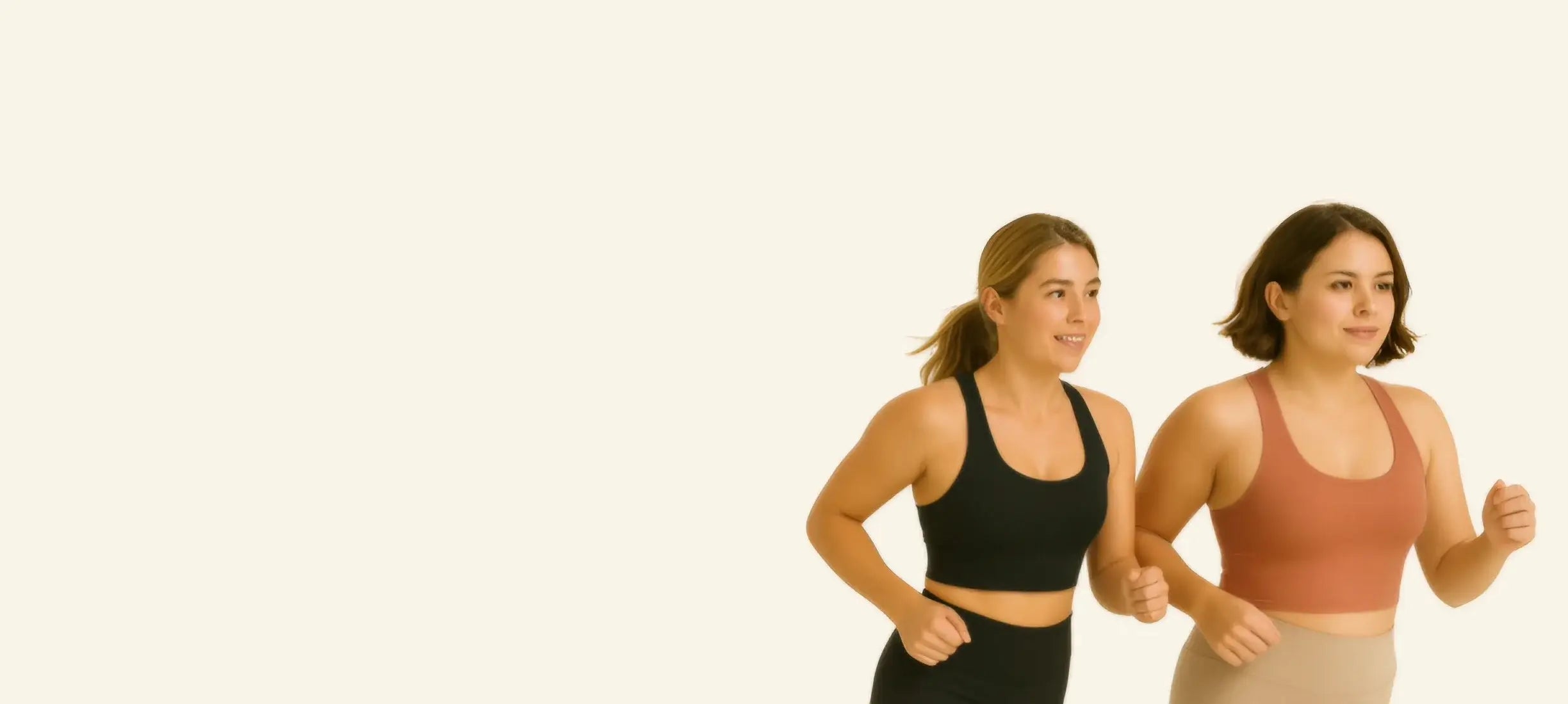 Women running in layna sports bras slim banner