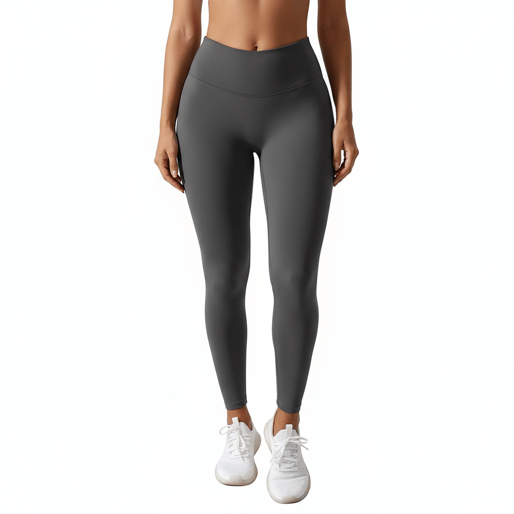 Peach Lift Yoga Leggings – Slim Fit, Quick-Dry & Breathable in dark gray color, perfect for activewear.