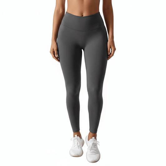 Peach Lift Yoga Leggings – Slim Fit, Quick-Dry & Breathable in dark gray color, perfect for activewear.