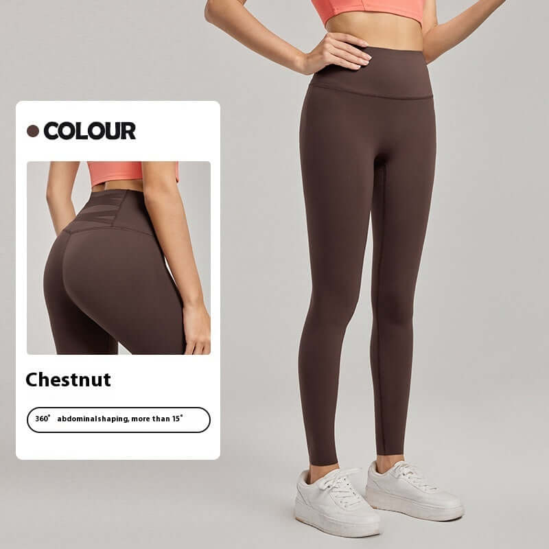 High-Waisted Yoga Pants – Seamless, Sculpting Fit in Chestnut color for women's leggings in Australia.