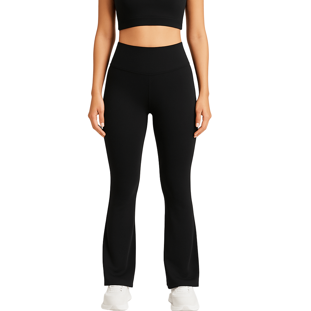 Black Compression Performance Leggings – Quick-Dry, High-Waisted, Women's Black leggings by Layna Activewear.