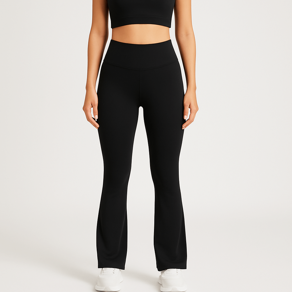Black Compression Performance Leggings – Quick-Dry, High-Waisted, Women's Black leggings by Layna Activewear.