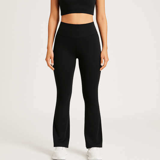 Black Compression Performance Leggings – Quick-Dry, High-Waisted, Women's Black leggings by Layna Activewear.
