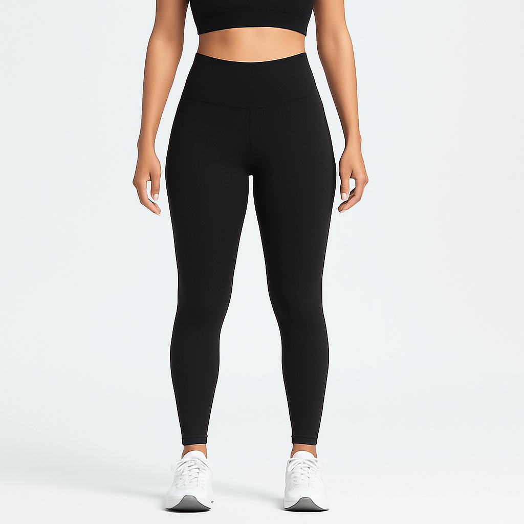 Black Slim-Fit Yoga Pants – High-Waisted with Pockets, Women's Black leggings from Layna Activewear