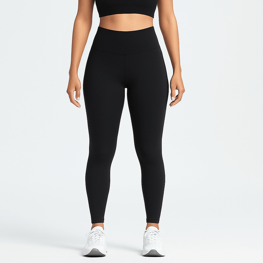 Black Slim-Fit Yoga Pants – High-Waisted with Pockets, Women's Black leggings from Layna Activewear